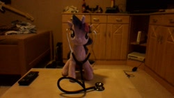 Size: 1280x720 | Tagged: safe, derpibooru import, twilight sparkle, irl, nici, photo, plushie, solo, stethoscope