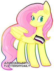 Size: 1226x1602 | Tagged: safe, artist:azure-quill, fluttershy, pegasus, pony, asexual, asexual pride flag, female, headcanon, lgbt headcanon, mare, pride, pride flag, sexuality headcanon, simple background, solo, transparent background