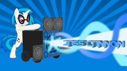 Size: 1280x720 | Tagged: safe, dj pon-3, vinyl scratch, pony, unicorn, bass cannon, female, horn, mare, solo