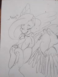 Size: 1944x2592 | Tagged: safe, artist:mr.smile, fluttershy, pegasus, pony, happy, smiling, traditional art, yay