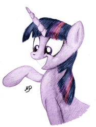 Size: 1536x2048 | Tagged: safe, artist:mrpudding701, derpibooru import, twilight sparkle, smiling, solo, traditional art