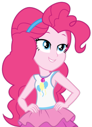 Size: 2041x2822 | Tagged: safe, artist:sketchmcreations, pinkie pie, better together, constructive criticism, constructive criticism: pinkie pie, equestria girls, geode of sugar bombs, hand on hip, simple background, smiling, solo, transparent background, vector