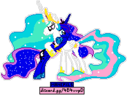 Size: 812x608 | Tagged: safe, artist:90sigma, editor:cocoa bittersweet, princess celestia, princess luna, alicorn, pony, come hug me sis, ethereal mane, female, hug, manepxls, mare, pixel art, pxls.space, simple background, smiling, starry mane, stars, transparent background