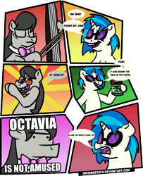 Size: 973x1196 | Tagged: safe, artist:sneshneeorfa, dj pon-3, octavia melody, vinyl scratch, earth pony, pony, apple jam, comic, food, jam, pun, unamused