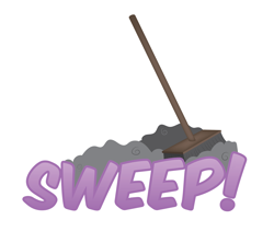 Size: 2586x2299 | Tagged: safe, artist:e-49, derpibooru import, twilight sparkle, broom, simple background, sticker, sweeping, transparent background, vector