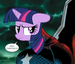 Size: 655x559 | Tagged: safe, derpibooru import, twilight sparkle, spoiler:comic, captain america, captain hydra, hail hydra, marvel, spoilers for another series