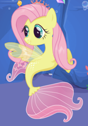 Size: 285x408 | Tagged: safe, artist:user15432, fluttershy, pegasus, pony, sea pony, seapony (g4), my little pony: the movie, spoiler:my little pony the movie, enjoy dressup, fin wings, fins, fish tail, seaponified, seapony fluttershy, species swap, wings