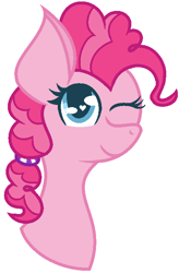 Size: 462x703 | Tagged: safe, artist:joystick12, pinkie pie, earth pony, pony, alternate hairstyle, bust, heart eyes, one eye closed, portrait, simple background, solo, white background, wingding eyes, wink