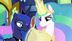 Size: 1920x1080 | Tagged: safe, screencap, princess celestia, princess luna, alicorn, pony, between dark and dawn