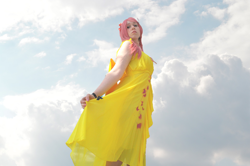 Size: 1920x1276 | Tagged: safe, artist:violettbutterfly, fluttershy, human, clothes, cosplay, costume, dress, irl, irl human, photo, solo