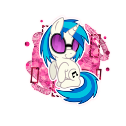 Size: 1024x1024 | Tagged: safe, artist:kazziepones, dj pon-3, vinyl scratch, pony, unicorn, chibi, cute, simple background, solo, transparent background, vinylbetes