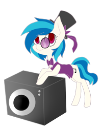 Size: 500x618 | Tagged: safe, artist:akaito-twin, dj pon-3, vinyl scratch, pony, unicorn, a hearth's warming tail, bowtie, clothes, dapper, hat, monocle, simple background, solo, speaker, top hat, transparent background, tuxedo, victrola scratch