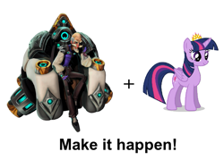 Size: 859x616 | Tagged: safe, derpibooru import, twilight sparkle, twilight sparkle (alicorn), alicorn, pony, battle throne, battleborn, exploitable meme, kleese (battleborn), make it happen, meme, youtube link