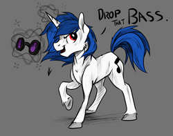 Size: 3046x2398 | Tagged: safe, artist:navigatoralligator, artist:raindroppony, edit, dj pon-3, vinyl scratch, pony, unicorn, drop the bass, magic, solo, unshorn fetlocks