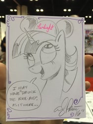 Size: 1024x1365 | Tagged: safe, artist:andypriceart, derpibooru import, twilight sparkle, disney, kool-aid, mickey hat, traditional art