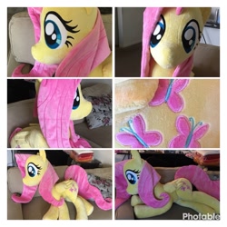 Size: 1024x1024 | Tagged: safe, artist:pastelblueunicorn, fluttershy, pegasus, pony, cute, life size, plushie, shyabetes