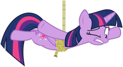 Size: 1736x956 | Tagged: safe, artist:jp, derpibooru exclusive, derpibooru import, twilight sparkle, twilight sparkle (alicorn), alicorn, pony, applejack's "day" off, .svg available, female, folded wings, mare, mission impossible, rope, simple background, solo, svg, transparent background, vector