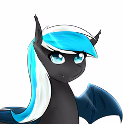 Size: 3480x3507 | Tagged: safe, artist:batponycressy, oc, oc only, bat pony, pony, looking at you, simple background, solo, white background