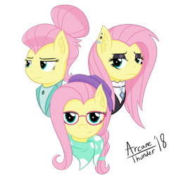 Size: 4000x4000 | Tagged: safe, artist:arcane-thunder, fluttershy, pegasus, pony, fake it 'til you make it, absurd resolution, alternate hairstyle, digital art, female, fluttergoth, goth, hipster, hipstershy, mare, severeshy, signature, simple background, transparent background, valley girl