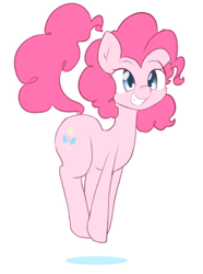 Size: 892x1200 | Tagged: safe, artist:akainu_pony, pinkie pie, earth pony, pony, bouncing, cute, female, hopping, jumping, mare, ponk, pronking, simple background, smiling, solo, white background