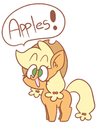 Size: 250x323 | Tagged: safe, artist:typhwosion, applejack, earth pony, pony, apple, solo, that pony sure does love apples