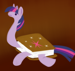 Size: 3523x3334 | Tagged: safe, artist:okami-ano-usagi, derpibooru import, twilight sparkle, book, not salmon, shuckle, solo, wat