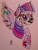 Size: 1014x1346 | Tagged: safe, artist:dawn-designs-art, derpibooru import, twilight sparkle, twilight sparkle (alicorn), alicorn, pony, abstract, abstract art, candy skull, death mask, modern art, solo, traditional art