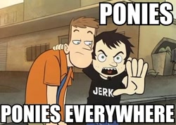 Size: 490x349 | Tagged: safe, barely pony related, chris, dan, dan vs, image macro, meta, so much pony, x x everywhere