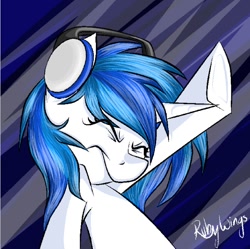 Size: 586x584 | Tagged: safe, artist:rubywave32, dj pon-3, vinyl scratch, pony, unicorn, female, horn, mare, solo