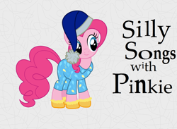 Size: 1236x905 | Tagged: artist needed, safe, edit, pinkie pie, earth pony, pony, series:pony tales, clothes, hat, nightcap, pajamas, silly songs, silly songs with pinkie, slippers, solo, veggietales
