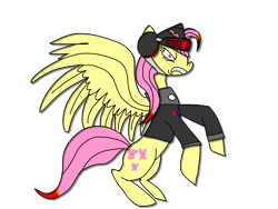 Size: 2048x1536 | Tagged: artist needed, safe, fluttershy, pegasus, pony, 1000 hours in ms paint, aviator goggles, bomber crew, bruno brennen, flutterrage, simple background, solo, transparent background