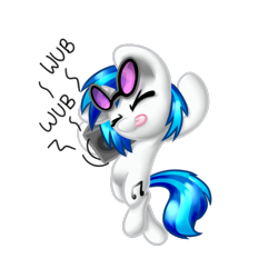 Size: 1000x1000 | Tagged: safe, artist:sweettots, dj pon-3, vinyl scratch, pony, bipedal, boombox, chibi, cute, simple background, transparent background, wub