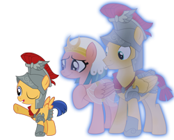 Size: 1560x1260 | Tagged: safe, artist:maretrick, flash magnus, flash sentry, somnambula, pegasus, pony, clothes, colt, costume, cute, diasentres, female, implied magnambula, male, spirit, vector