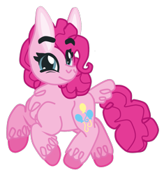 Size: 993x1057 | Tagged: safe, artist:casanova-mew, pinkie pie, earth pony, pony, chest fluff, cute, diapinkes, dock, looking at you, simple background, smiling, solo, transparent background, unshorn fetlocks