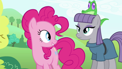 Size: 1280x720 | Tagged: safe, screencap, gummy, maud pie, pinkie pie, alligator, earth pony, pony, maud pie (episode), female, mare, pie sisters, siblings, sisters