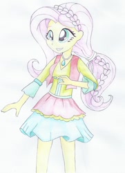 Size: 792x1096 | Tagged: safe, artist:astevenamedwolf, fluttershy, equestria girls, friendship through the ages, folk fluttershy, traditional art