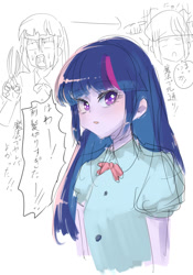 Size: 700x1000 | Tagged: safe, artist:misochikin, derpibooru import, twilight sparkle, equestria girls, comic, humanized, japanese, translation request