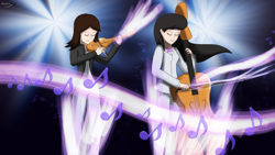 Size: 3200x1800 | Tagged: safe, artist:egstudios93, octavia melody, oc, human, cello, humanized, musical instrument, violin