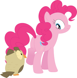 Size: 3389x3423 | Tagged: safe, artist:porygon2z, owlowiscious, pinkie pie, earth pony, pony, eyes on the prize, plot, simple background, transparent background