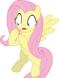 Size: 4676x6174 | Tagged: safe, artist:shutterflyeqd, fluttershy, pegasus, pony, the mean 6, absurd resolution, female, mare, shocked, simple background, solo, transparent background, vector, wide eyes