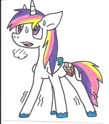 Size: 634x722 | Tagged: safe, artist:cmara, oc, oc only, oc:prince novel, alicorn, pony, alicorn oc, offspring, parent:princess cadance, parent:shining armor, parents:shiningcadance, simple background, solo, traditional art, white background