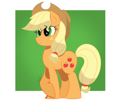 Size: 1024x853 | Tagged: safe, artist:vale-bandicoot96, applejack, earth pony, pony, female, hat, mare, simple background