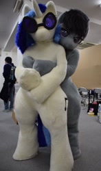 Size: 1024x1738 | Tagged: safe, dj pon-3, octavia melody, vinyl scratch, human, clothes, costume, female, fursuit, irl, irl human, lesbian, photo, scratchtavia, shipping