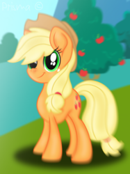 Size: 2048x2732 | Tagged: safe, artist:prismaticstars, applejack, earth pony, pony, high res, solo, tree