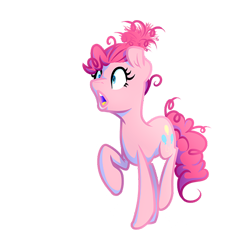 Size: 500x500 | Tagged: safe, artist:atomic8497, pinkie pie, earth pony, pony, alternate hairstyle, female, mare, raised hoof, simple background, solo, transparent background