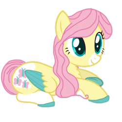 Size: 1024x1024 | Tagged: safe, artist:nextgenponyworld, fluttershy, pegasus, pony, alternate design, base used, coat markings, cute, prone, shyabetes, simple background, solo, transparent background, two toned wings