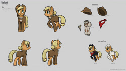 Size: 5120x2880 | Tagged: safe, artist:mozgan, applejack, earth pony, pony, fallout equestria, concept art, fanfic, fanfic art, female, hat, hooves, mare, ministry mares, ministry of wartime technology, solo