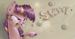 Size: 2211x1152 | Tagged: safe, artist:v747, derpibooru import, twilight sparkle, broom, freckles, glare, open mouth, raised hoof, smirk, solo, sweeping, sweepsweepsweep, twilight sweeple, underhoof