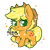 Size: 1200x1200 | Tagged: safe, artist:snow angel, applejack, earth pony, pony, chibi, heart eyes, simple background, solo, transparent background, wingding eyes