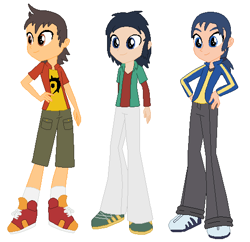 Size: 509x492 | Tagged: safe, artist:pegasisj12, equestria girls, digimon, digimon frontier, equestria girls-ified, kouichi kimura, kouji minamoto, simple background, takuya kanbara, white background